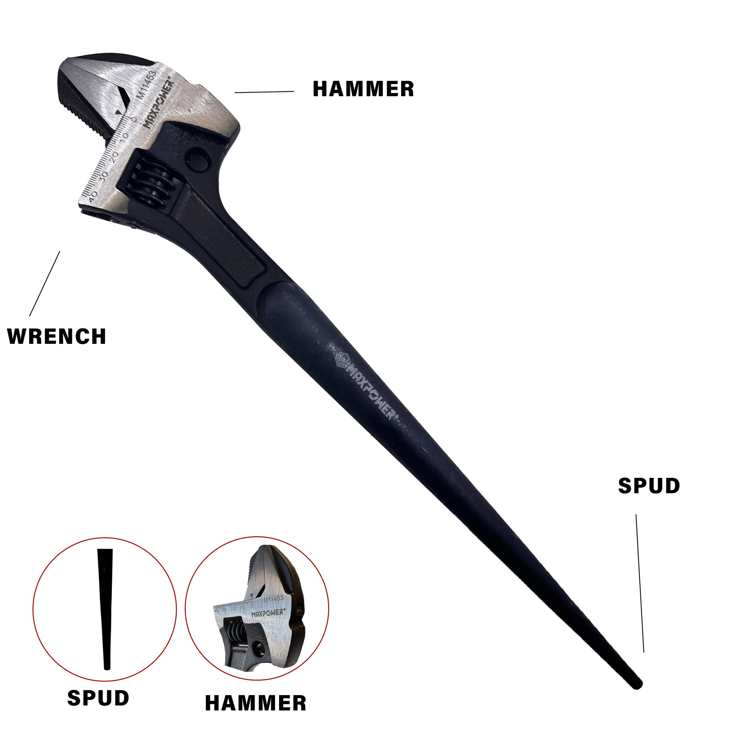 AW-800620 - Copy ADJUSTABLE RIGGERS WRENCH: 12" HAMMER & SPUD WRENCH - Image 1